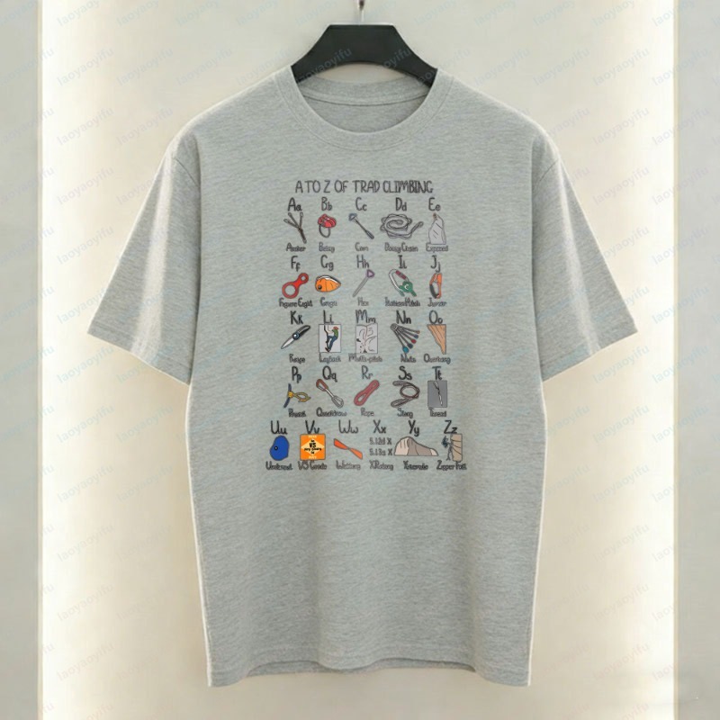 Climbing Gear Alphabet Men's T - Sports Equipment A To Z ulasan dan harga